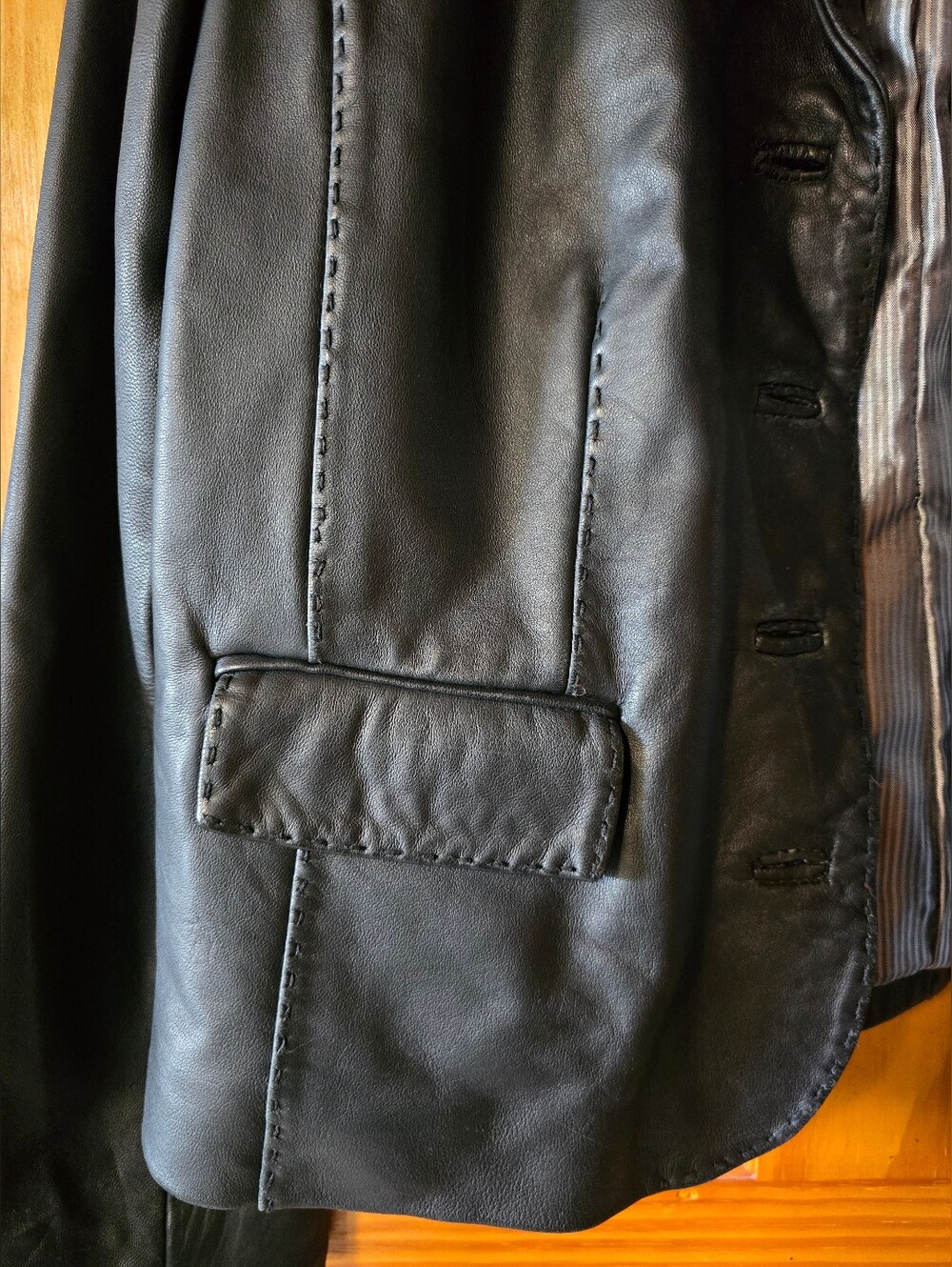 Vintage Sonoma Lambskin Genuine Leather Jacket Whipstitch XL - Picture 2 of 11
